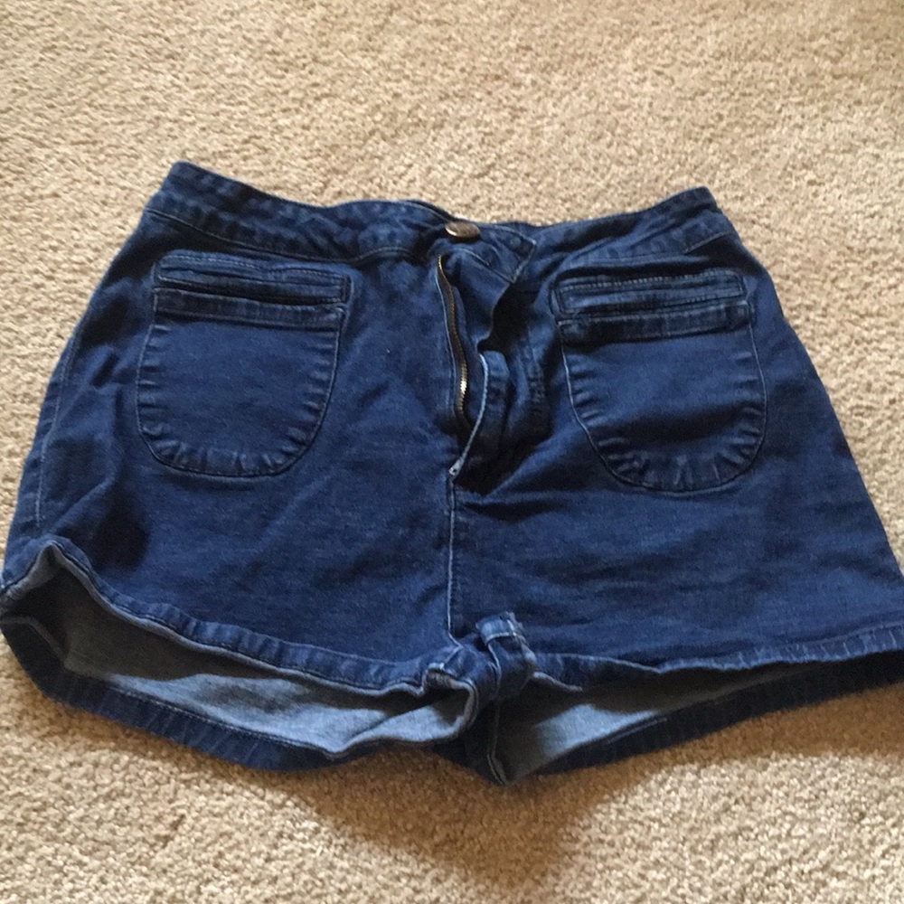 Dark Wash High Waisted Jean Shorts